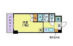 東京メトロ日比谷線 恵比寿駅 徒歩6分の賃貸マンション 7階1Kの間取り