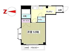 東京メトロ東西線 落合駅 徒歩4分の賃貸マンション 1階1Kの間取り
