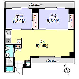 日昇ビル 2DKの間取図画像