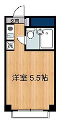 東京メトロ南北線 四ツ谷駅 徒歩5分の賃貸マンション 4階ワンルームの間取り