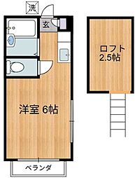 メープルクレスタ ワンルームの間取図画像