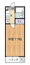 ヒルトップハイツ 1Kの間取図画像
