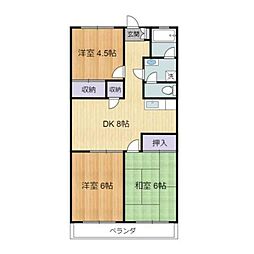 城所マンション 3DKの間取図画像