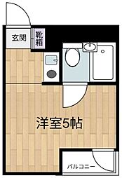 オーシャンビレッジ2 ワンルームの間取図画像