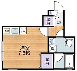 Vertclair ワンルームの間取図画像