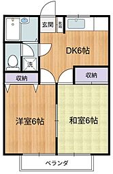 エレガンスセキグチ第5 2DKの間取図画像