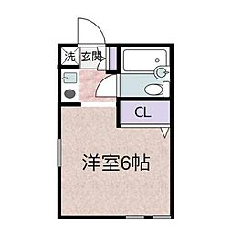 JR中央本線 西荻窪駅 徒歩13分の賃貸アパート 1階ワンルームの間取り