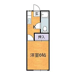 京王井の頭線 東松原駅 徒歩3分の賃貸アパート 1階1Kの間取り