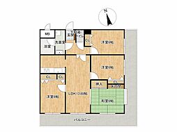 藤和青山ハイタウン 4LDKの間取図画像