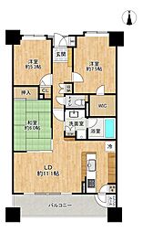 ヴァンデュール各務原 3LDKの間取図画像