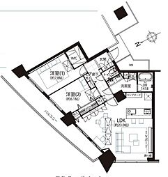 みなとみらいミッドスクエア 2LDKの間取図画像