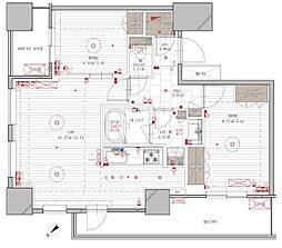 パークタワー池袋イーストプレイス 2LDKの間取図画像