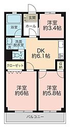 間取図画像 3DK