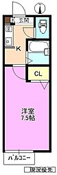 アプリコット三輪 1Kの間取図画像