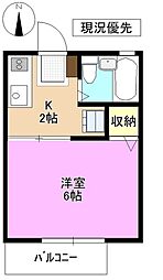 サンライフあさひ 1Kの間取図画像