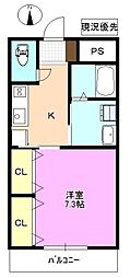 おとめ座スピカ 1Kの間取図画像