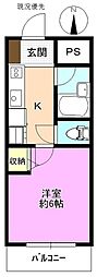 フェミニンハイツ 1Kの間取図画像
