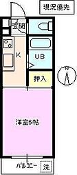 ドムスミワ東館 1Kの間取図画像