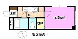 サンライズ西長野 1Kの間取図画像