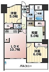 セレッソコート福島ウエストライブ 3LDKの間取図画像
