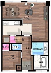 信開ダイナスティ浅野川キングス館 2LDKの間取図画像