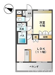 水島臨海鉄道 福井駅 徒歩7分の賃貸アパート 1階1LDKの間取り