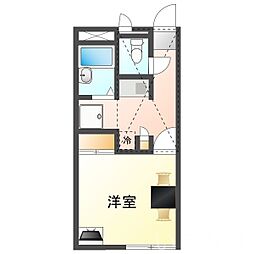 JR山陽本線 西川原駅 徒歩10分の賃貸アパート 1階1Kの間取り