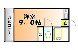 JR宇野線 備前西市駅 徒歩30分の賃貸マンション 4階1Kの間取り