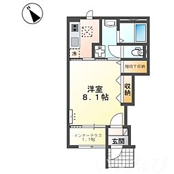JR山陽本線 瀬戸駅 徒歩8分の賃貸アパート 1階1Kの間取り