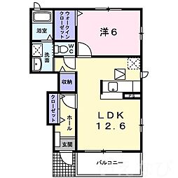 アルモニー中野B棟 1LDKの間取図画像