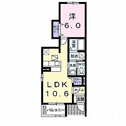 グリーンスプリングスA 1LDKの間取図画像