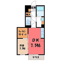 セピアコート 1DKの間取図画像