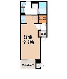 アリッサム ワンルームの間取図画像