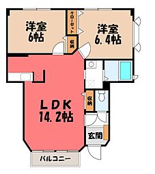 フォルトゥーナ 2LDKの間取図画像