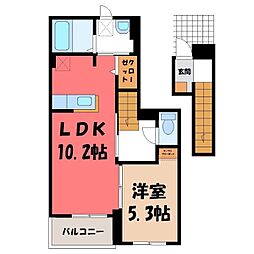 プリムローズ 1LDKの間取図画像