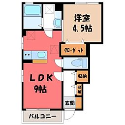 トゥー・ル・モンド 1LDKの間取図画像