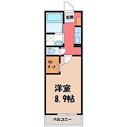 アルカンシエル 1Kの間取図画像