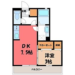 ハレアカラ 1DKの間取図画像