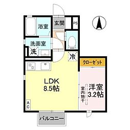 ローズ B 1階/-