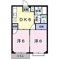 プラネット1 2DKの間取図画像