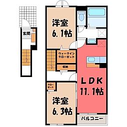 ルパルク I 2LDKの間取図画像