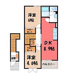 サンライズMT 2DKの間取図画像