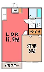 JR両毛線 国定駅 3.8km 2階/-