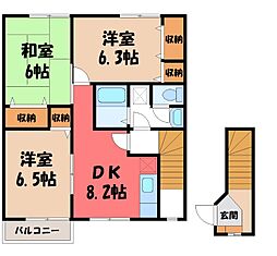 ソレイユスクエアーA 3DKの間取図画像
