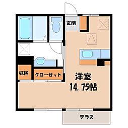 セジュールソフィア ワンルームの間取図画像