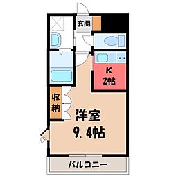 ウィングベル 1Kの間取図画像