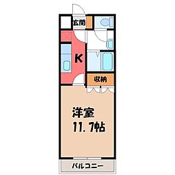 エレガンス1 1Kの間取図画像