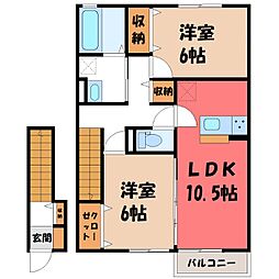 プレシャス藤岡A 2LDKの間取図画像
