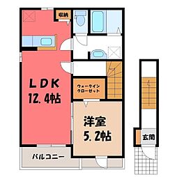 インテルメッツォ北藤 1LDKの間取図画像