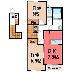 レフィナード 2DKの間取図画像